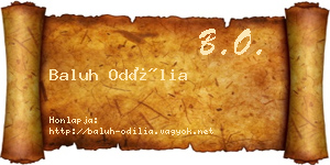 Baluh Odília névjegykártya